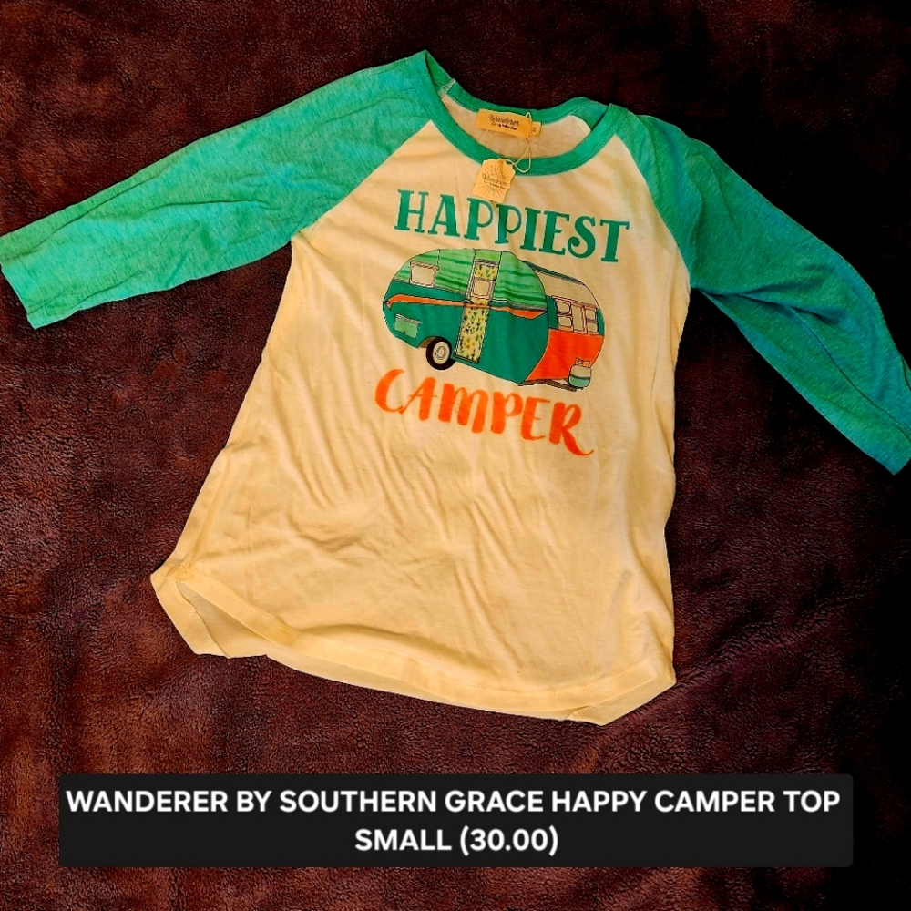 WANDERER BY SOUTHERN GRACE HAPPY CAMPER  TOP SIZE SMALL